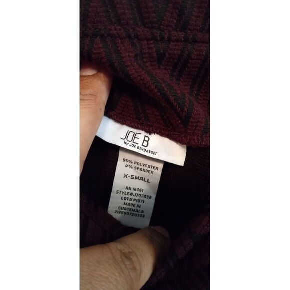 Joe B maroon and black flowy front black tie midi skirt - Picture 3 of 5